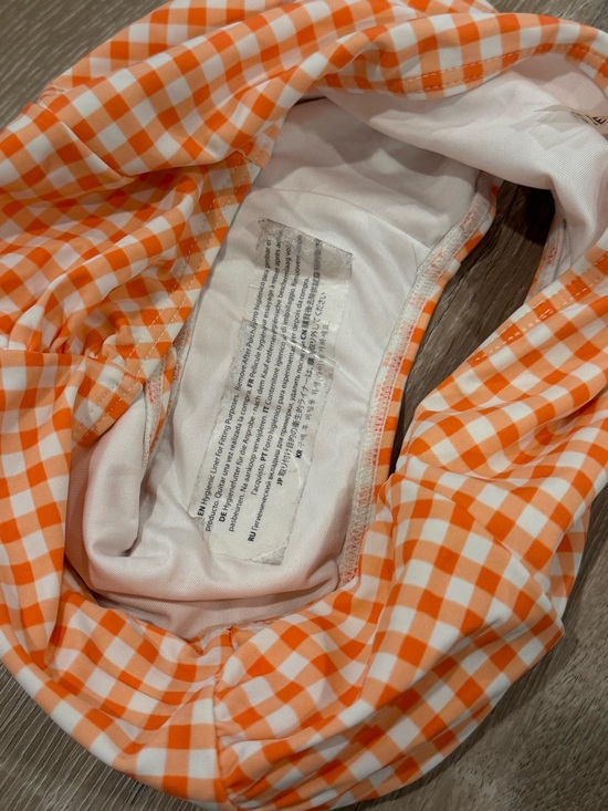 Orange Gingham High-Waisted Bikini Set - Picture 3 of 5